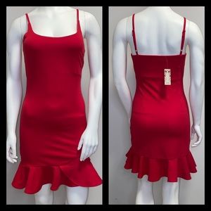 NWT Cherry Red Ruffle Skirt